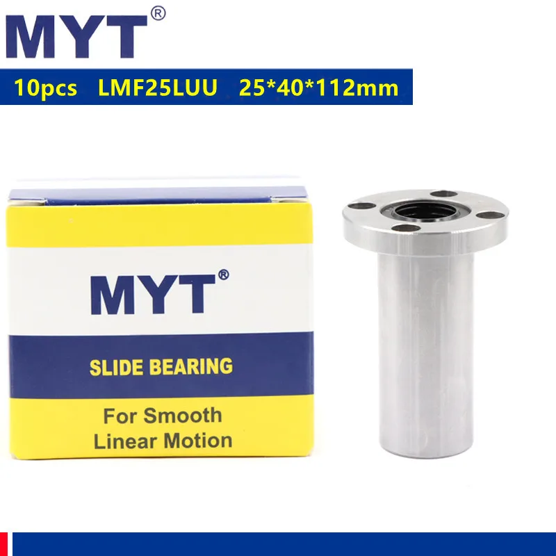 

10pcs MYT high precision LMF25LUU long type round flange linear ball bearing for 25mm CNC Router 3D printer parts 25*40*112 mm