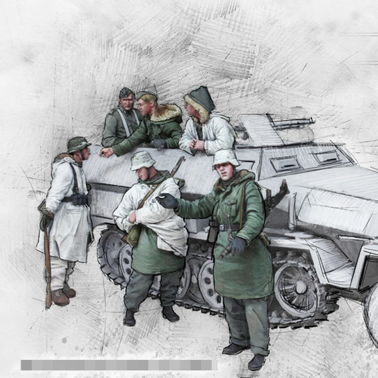 Модель Фигурки из смолы GK Soldier Panzergrenadiere Charkov 1/35 военная тема Второй мировой войны