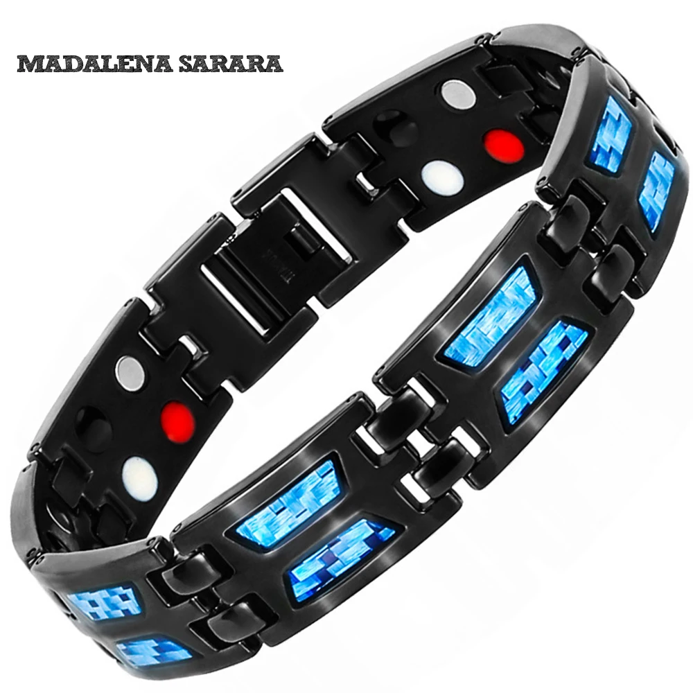 MADALENA SARARA продвинутый Титановый стальной популярный AAA кубический циркон и Кристалл женский браслет энергетический метеорит инкрустация MD-ON 08