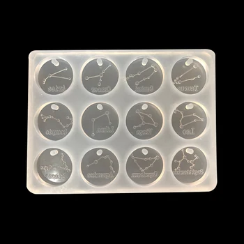 

New Twelve Constellations Silicone Mold DIY Crystal Epoxy Resin Craft Making Mold sugar chocolate cake decorative silicone mold