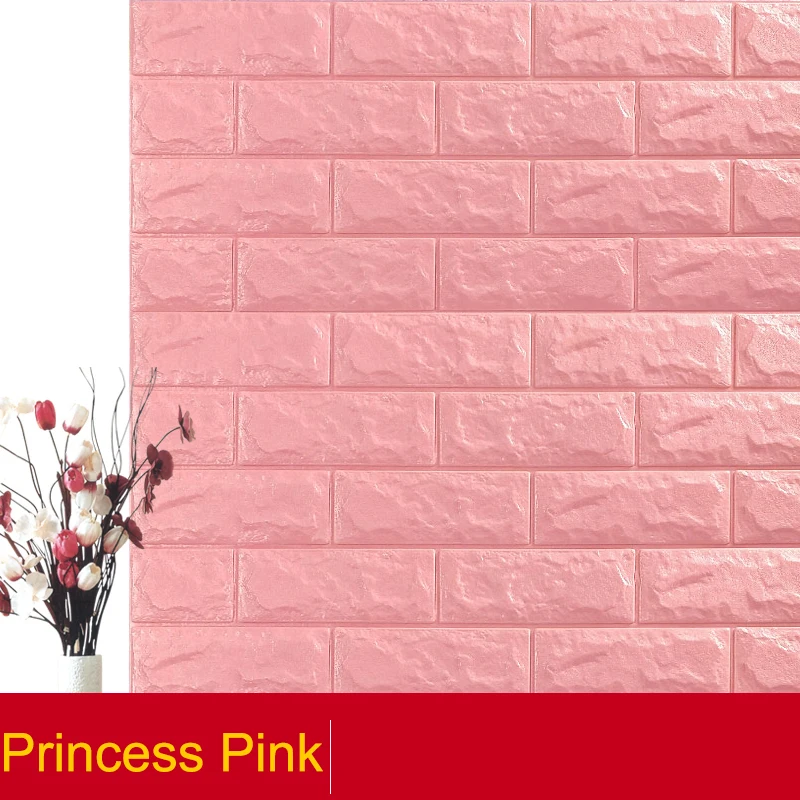 10 шт. самоклеющиеся водонепроницаемые ТВ фон кирпичные обои 3D настенные наклейки для гостиной обои для спальни декоративные - Цвет: Princess Pink