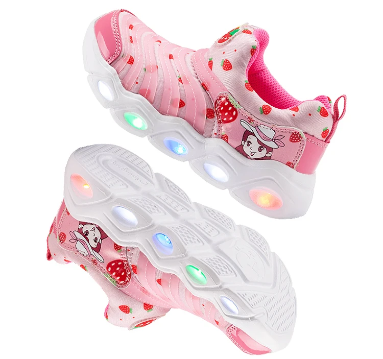 Детская спортивная обувь; Новинка года; кроссовки для девочек; детская обувь для мальчиков с рисунком гусеницы; обувь для малышей; кроссовки с светильник для мальчиков и девочек