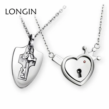 

LONGIN Valentine's Day Silver Color Key Lock Necklace Set Fashion Personality Creative Wild Holiday Gift Couple Necklace Jewelry