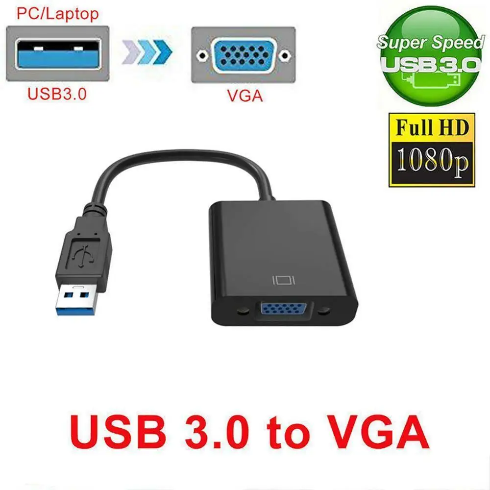 Качественный USB 3 0 2 к VGA 1080P мульти дисплей адаптер конвертер Мода CA|Кабели USB| |