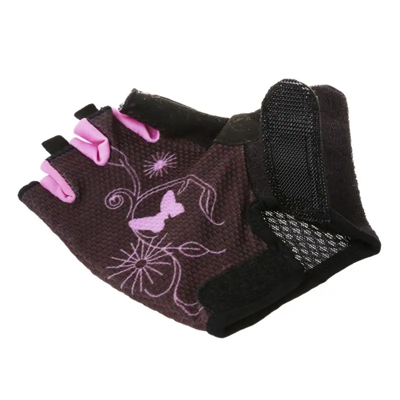 SAHOO Women's Outdoor riding Anti-skid Half-finger gloves Pink L