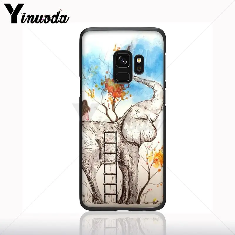 Hewan Gajah India Hitam Lembut Ponsel Case untuk Samsung Galaxy S10plus S9 S8plus S10e A50 A70 A10 Ponsel