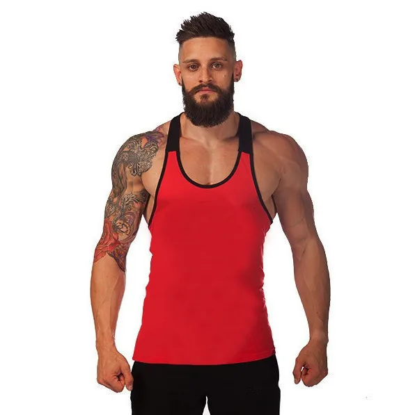 

Europe And America Men Profession Healthy Beauty Fitness Joint Deep I-shaped Sports Vest