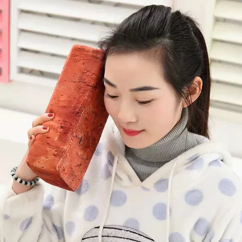 Hot Touching plush simulation tiles office nap pillow spoof props creative novelty funny vent hollow red brick antistress toys 4