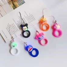 Милый 3D палец кольцо ремни мигающий светильник силиконовый кулон ручной шнурок для сотового телефона камеры GoPro USB вспышки ключи аксессуары