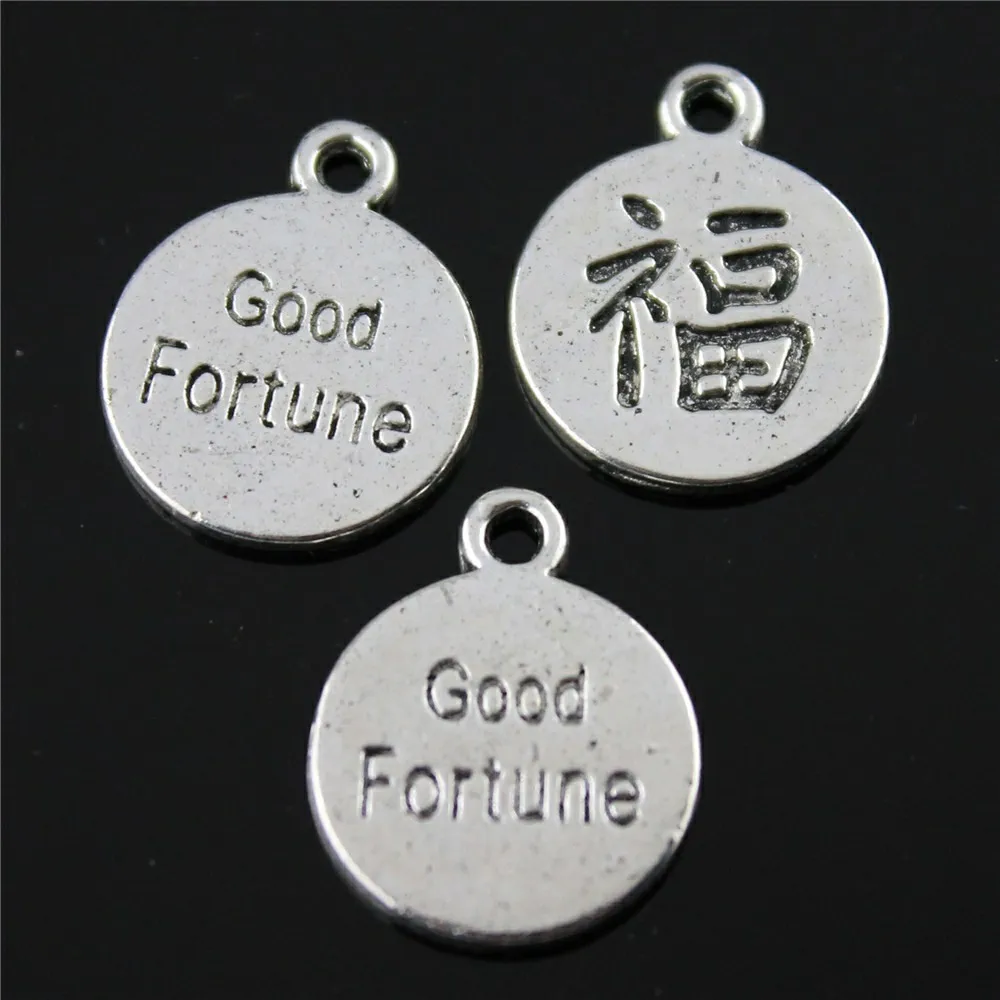 10pcs Chinese Good Luck Fu Charms Pendant For Jewlery Making 2 Colors Charm Fortune 18x15mm | Украшения и аксессуары