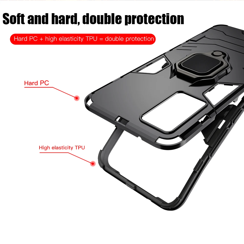 KEYSION Shockproof Phone Case with Ring Stand – Durable Protection and Versatile Viewing