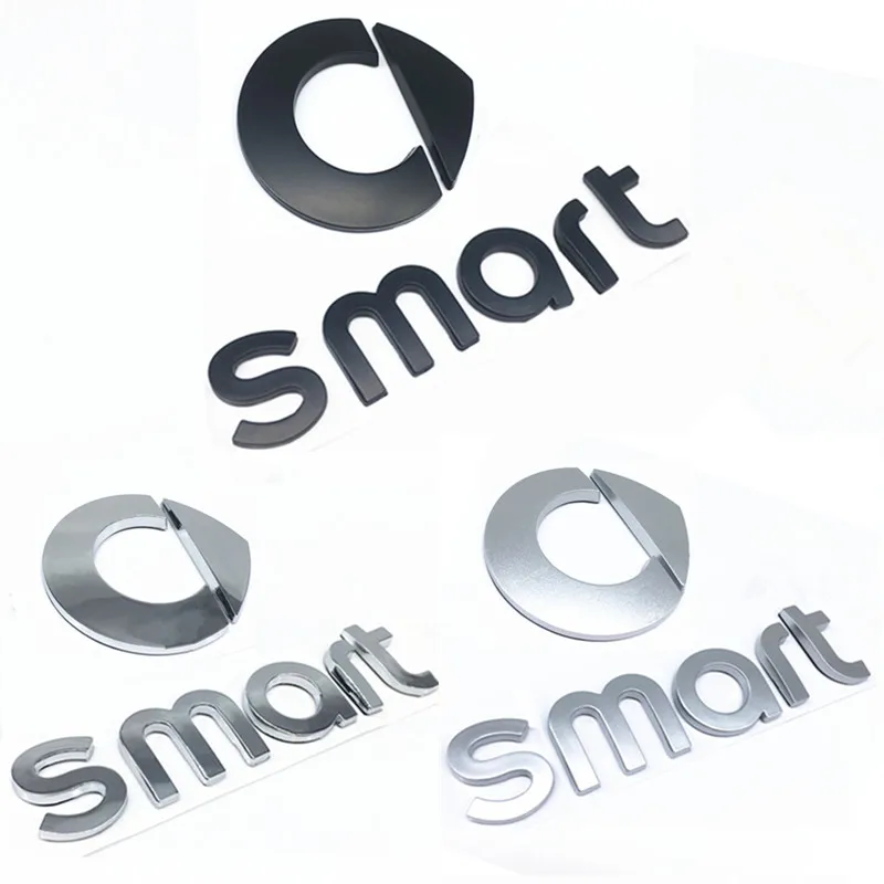 

ABS PVC Smart Auto Car Front Hood Emblems Rear Trunk Badge 3D Logo Stickers Decals English Alphabet Car Styling Auto Accessories