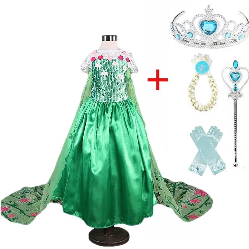 Платья Королевы Эльзы для костюмированной вечеринки; костюмы Эльзы и Эльзы; вечерние платья принцессы Анны для девочек; Vestidos Fantasia; Одежда для девочек; комплект Эльзы - Цвет: NO18