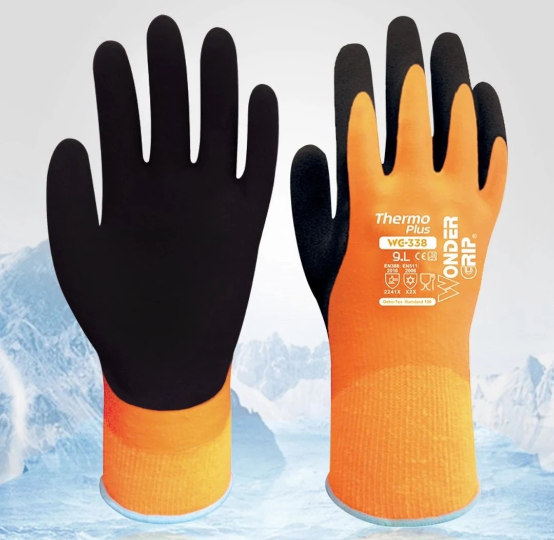 Insulated Warm Work Glove Acrylic Lining Fully Immersed Cold Proof Waterproof Winter Skiing Micro Foam Latex Safety Mittens
