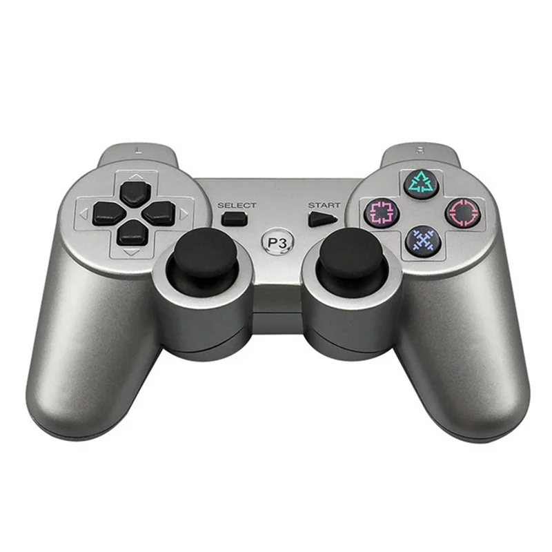 Новинка для PS3 беспроводной Bluetooth пульт дистанционного управления игровой джойстик контроллер игровой консоли джойстик для PS3 консоли геймпады r20 - Цвет: Серебристый