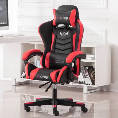 Cadeira Геймерское кресло, компьютерное профессиональное игровое кресло, эргономичное игровое кресло для Silla Gamer, подставка для ног, откидное кресло с массажем WCG - Цвет: Red no footrest