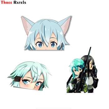

Three Ratels FC111 SINON ALO Peeker Stickers and Decals Waterproof Windshield Laptop Waterproof 3D Car Sticker Wall Room Decal