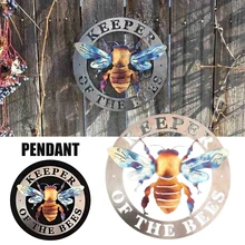 

Colorful Color Bee Guardians Wall Courtyard Metal Art,keeper Of The Bees Creative Metal Statue Home Living Room Garden Ornaments