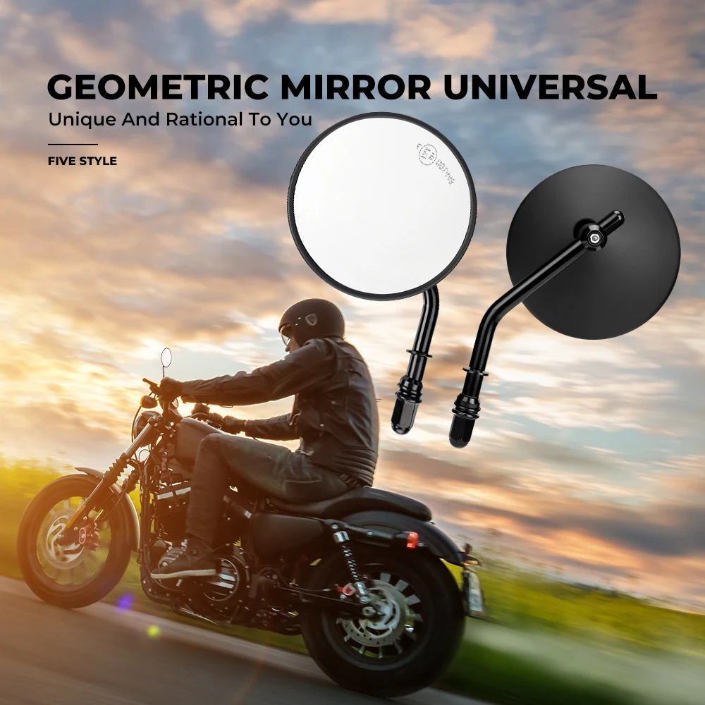 Боковое зеркало заднего вида для скутера мотоцикла хромированное Harley Sportster 883