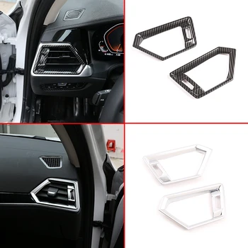 

Carbon Fiber ABS Chrome Interior Side Air-Conditioning Vent Frame Trim For BMW 3 Series G20 2019 2020 Car Accessories