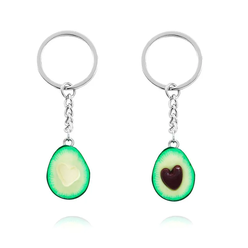 

New Avocado Love Heart Shaped Keychain Fresh Simple Simulation Fruit Keychains for Women Fashion Jewelry 2020 Duftgold
