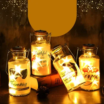 

1 Pc Wishing Bottle Light Flamingo Pattern Transparent Glass Bottle String Lights String Light Decoration for Cafe Shop Party