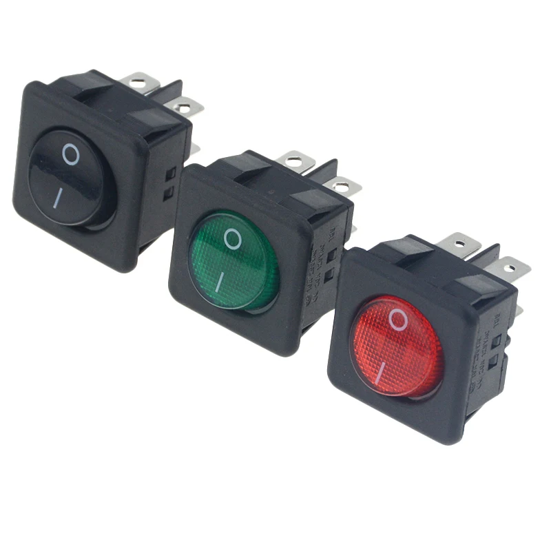 

1PC Square Power Switch ON-OFF 4pins RED BLACK GREEN Push Button Switches 16A/260VAC