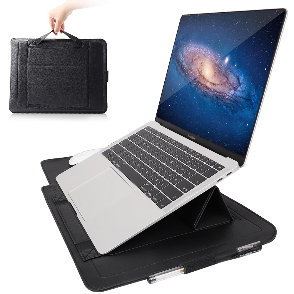 13 дюймов Сумка для ноутбука из искусственной кожи с функцией подставки MacBook Air Pro