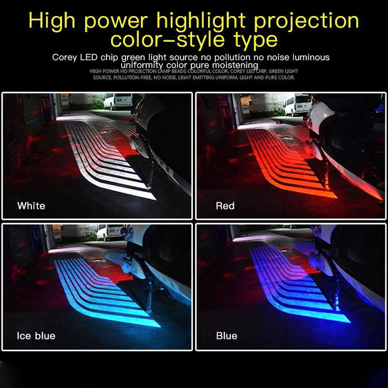 Motorcycle LED Lamps Welcome Door Courtesy Light With Projector Angels Wing Led Carpet Underglow For Car Motorcycle Light