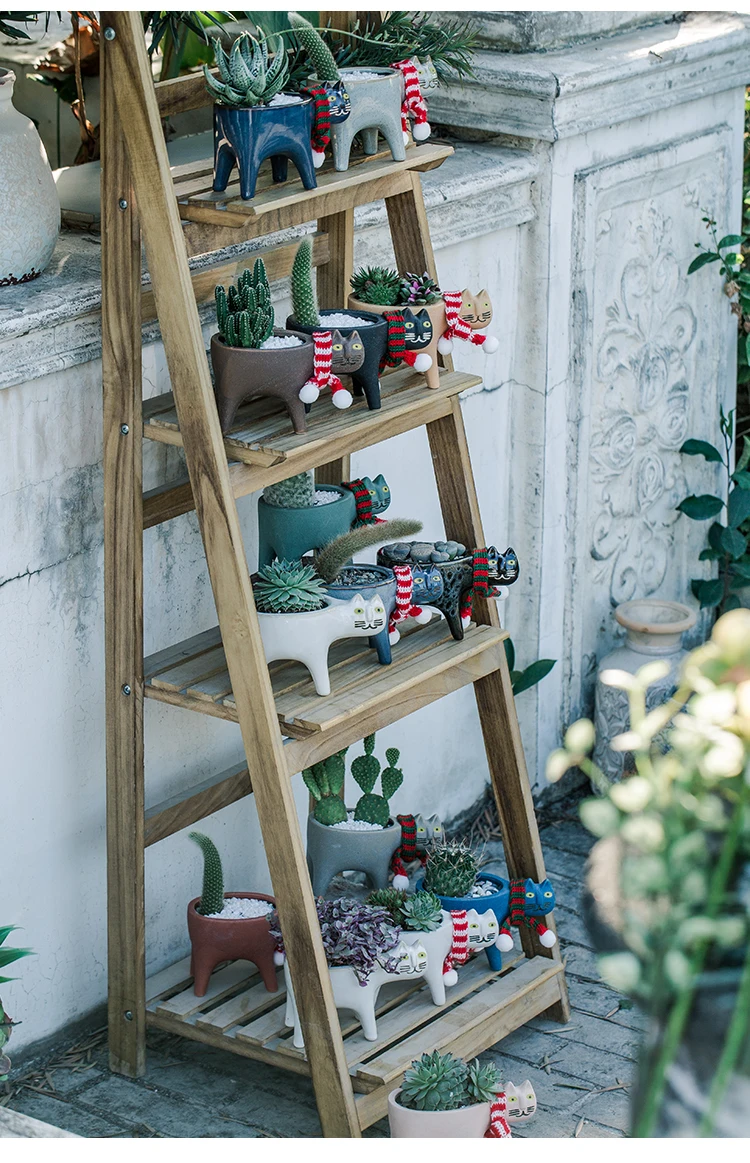 Monkey Tail Flower Pot Cute Cat Ceramic Vase Cactus Plant Pot Succulent Flower Pot Desktop Decoration Gardening Home Decoration
