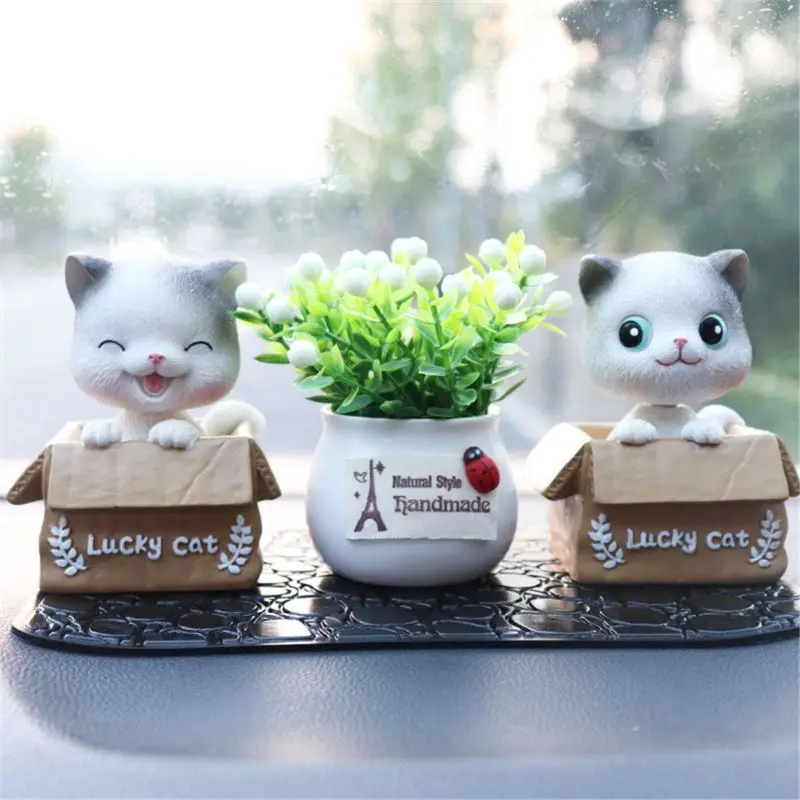 Lucky Cat в коробке фигурка животного модель приборной панели Декор Авто украшения домашний декор 72XC