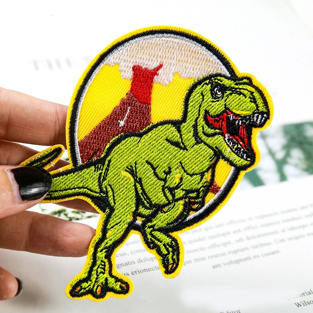 Jurassic Park Dinosaur Embroidered Patch Clothing Applique Iron On T