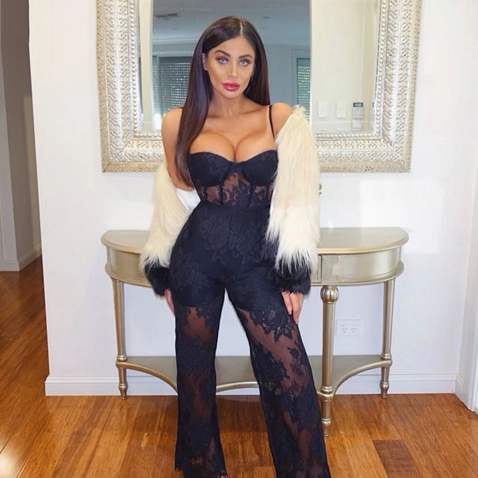 ADYCE 2020 New Summer Women Runway Bandage Jumpsuit Rompers Elegant Lace Spaghetti Strap Jumpsuit Sexy Bodysuit Vestido Clubwear ADYCE 2020 New Summer Women Runway Bandage Jumpsuit Rompers Elegant Lace Spaghetti Strap Jumpsuit Sexy Bodysuit Vestido Clubwear