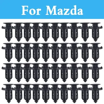 

9mm Hole 50pcs Auto Car Parts Panel Trim Clips Plastic Rivet Fastener Black For Mazda Atenza Axela Az-Offroad Carol