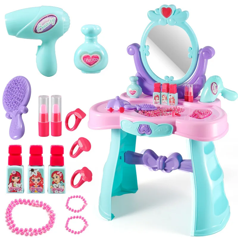 

Xiong cheng Beauty Music Dresser GIRL'S Cosmetics Princess Makeup Kit Dresser Play House Set Xc928