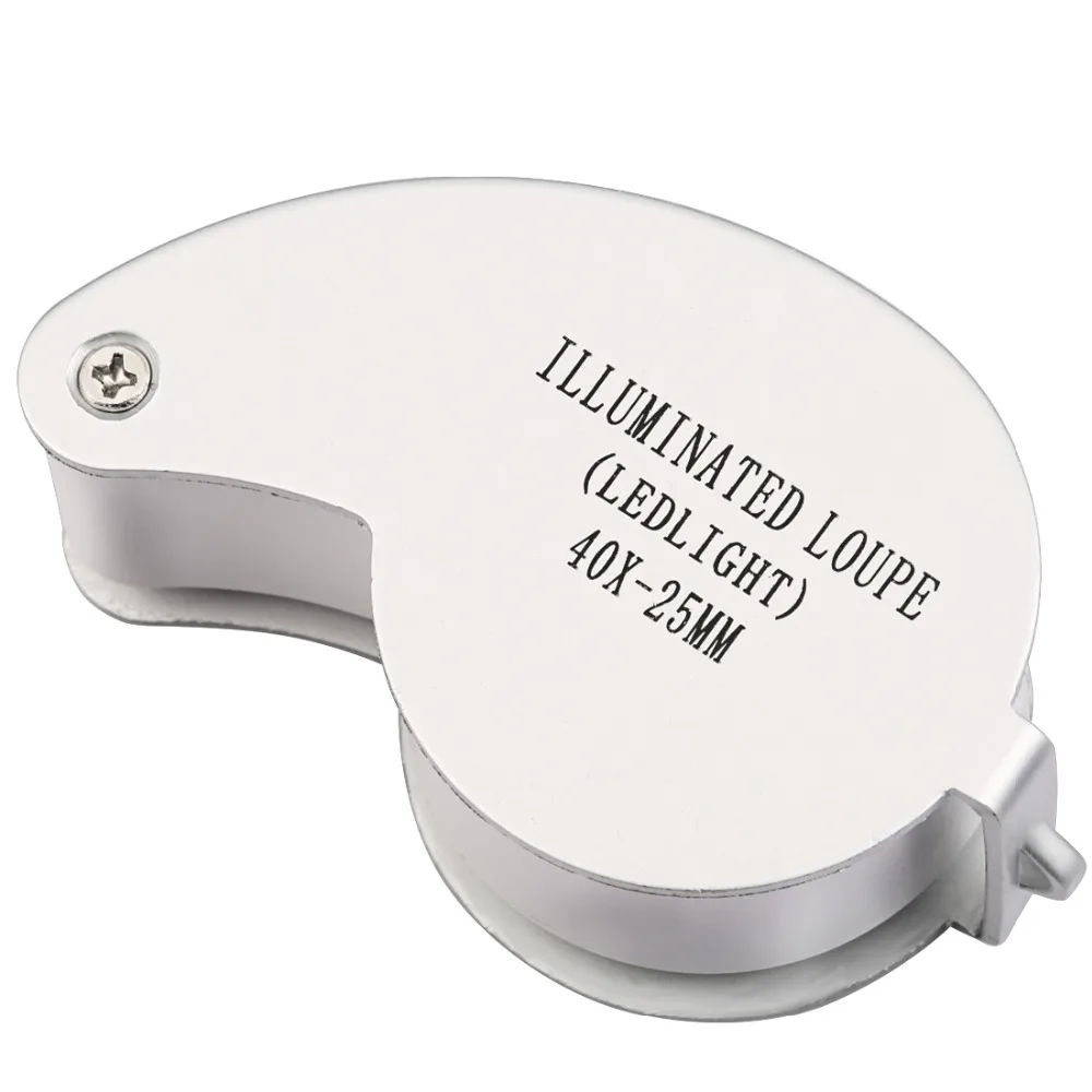 40X Mini Loupe Illuminated Magnifier Glass Eye Jewelers LED Lights Portable Folding Magnifying for Jewelry Coins Stamps Antique jewelry magnifier jewelry magnifying glass magnifying glass