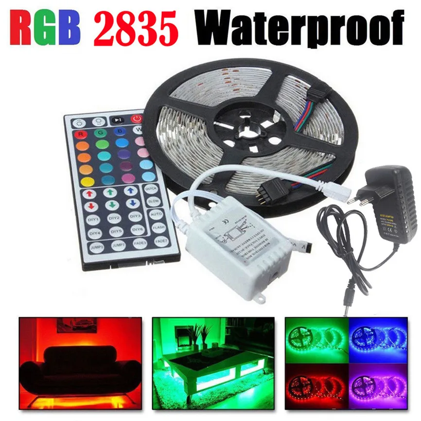 5M RGB 2835 Водонепроницаемый Светодиодные ленты светильник SMD 44 клавишным пультом управления 12В двухполюсная