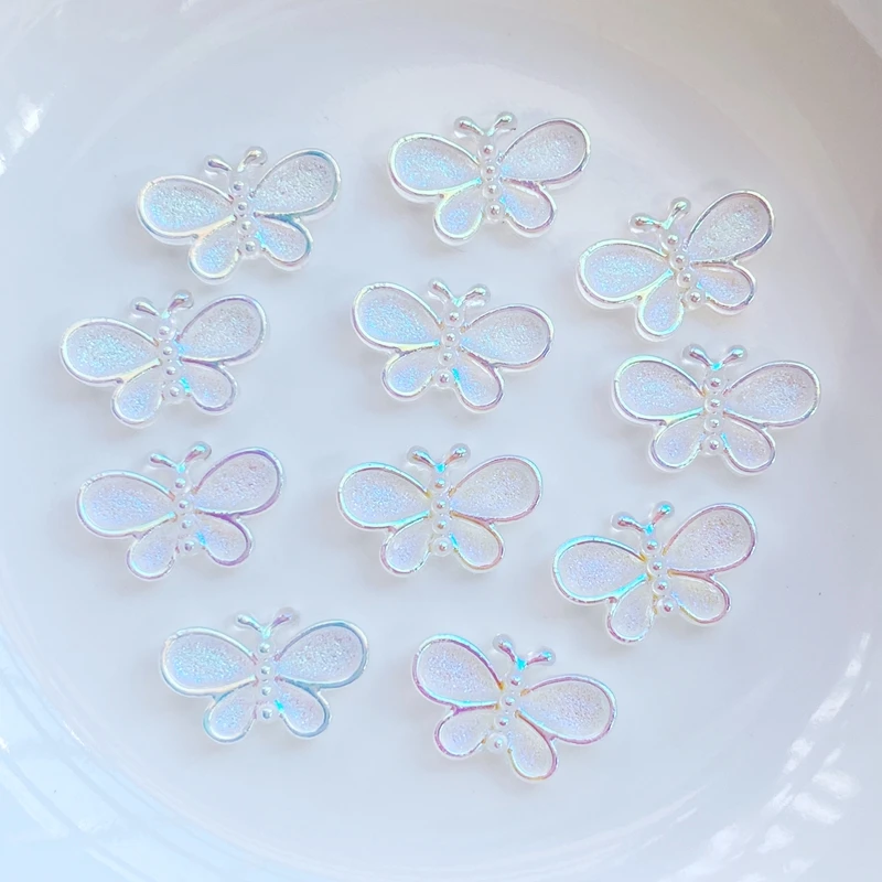 50Pcs New Cute 9*14mm Resin Mini Butterfly Flat back Cabochons Scrapbooking DIY Jewelry Craft Decoration Accessories