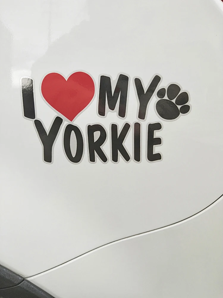 ZTTZDY 17 5 см * 10 1 модная наклейка из ПВХ с надписью I Love MY YORKIE Pet Art | Автомобили и