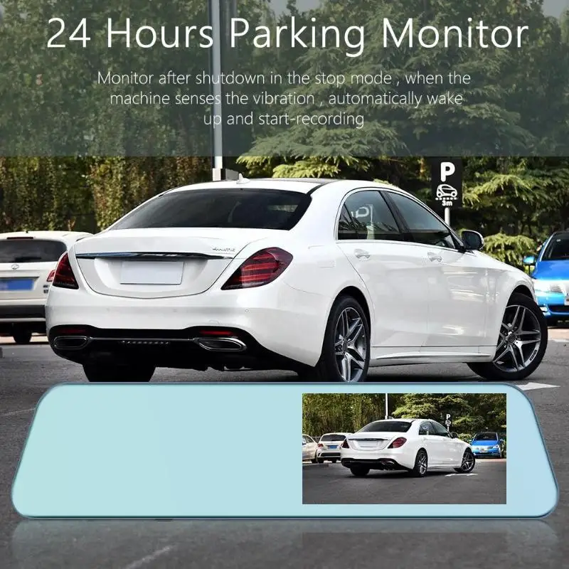 Anytek A6 Full HD 1080P зеркало заднего вида Автомобильная dvr камера с двумя объективами ADAS g-сенсор ночное видение