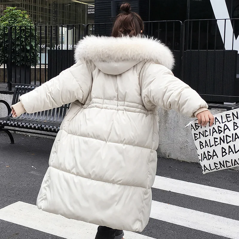 

Off Season down Jacket Cotton-padded Clothes Women's Winter Korean-style Loose-Fit Mid-length Thick with Fur Collar Cotton-padde