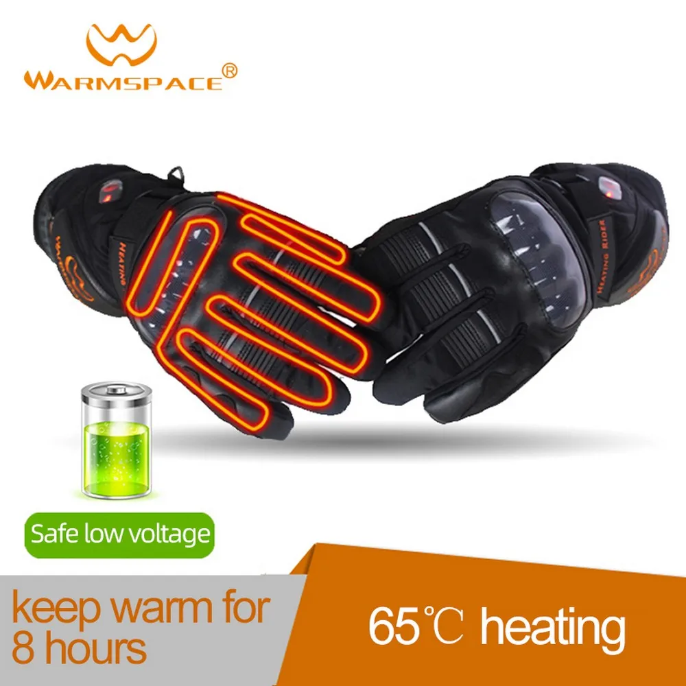  Warmspace Motorcycle Riding Electric Heated Smart Gloves Touch Screen Outdoor Skiing Riding Thick S - 4000187301340