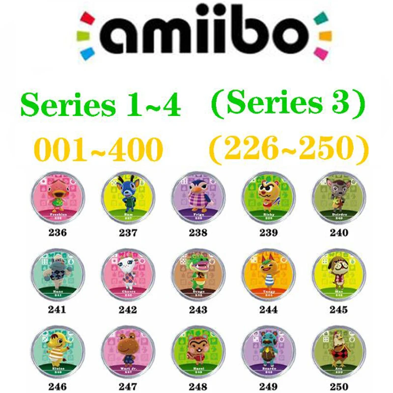 

Animal Crossing Card Amiibo Card Work for NS 3DS Games Series 3 (226 to 250)