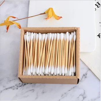 

200 Bamboo Sticks Drawer Carton Cotton Swab Double Ears Cotton Swab 100% Biodegradable Soft And Suitable For Beauty Dropshipping