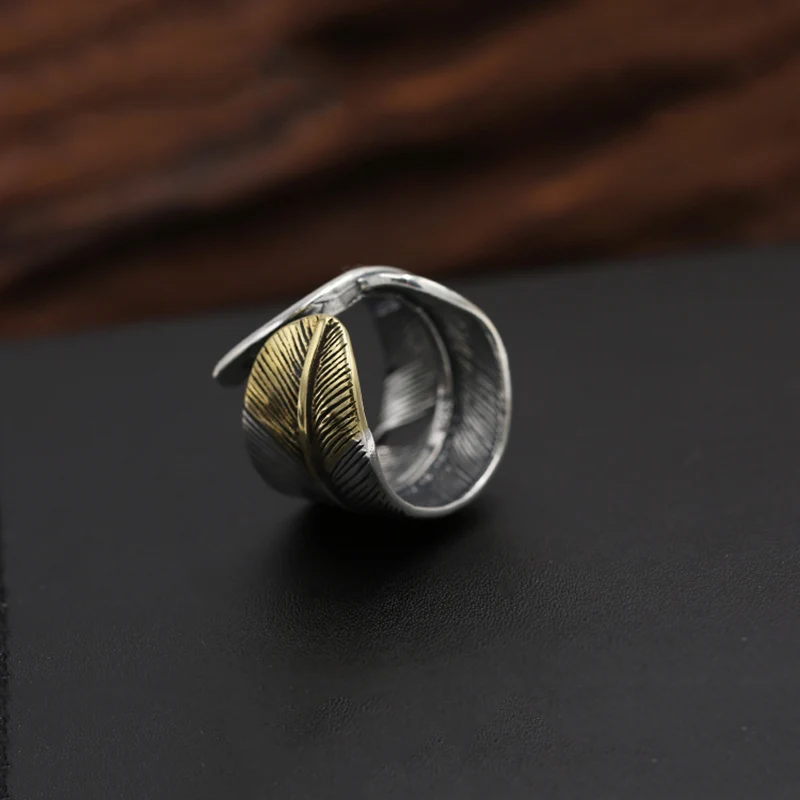 アクセサリー silver925 vivify feather ring Silver Feather Ring, Sterling Silver Men Jewelry, Freedom