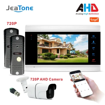 

WiFi Video Doorphone Intercom System 7 inch Monitor with HD Doorbell Tuya Smart App Remote Unlock Security Access Control System