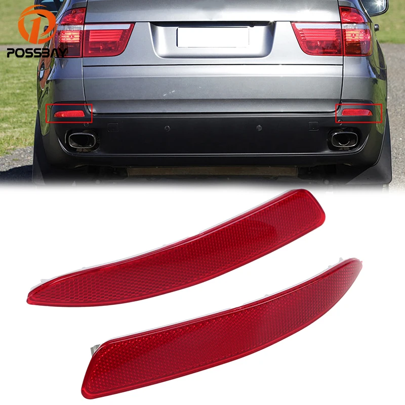 POSSBAY Red Rear Bumper Reflector Tail Light Bar Reflective Strip Stickers for BMW X5 E70 3.0sd/3.0si 2007-2010 Pre-facelift | Автомобили