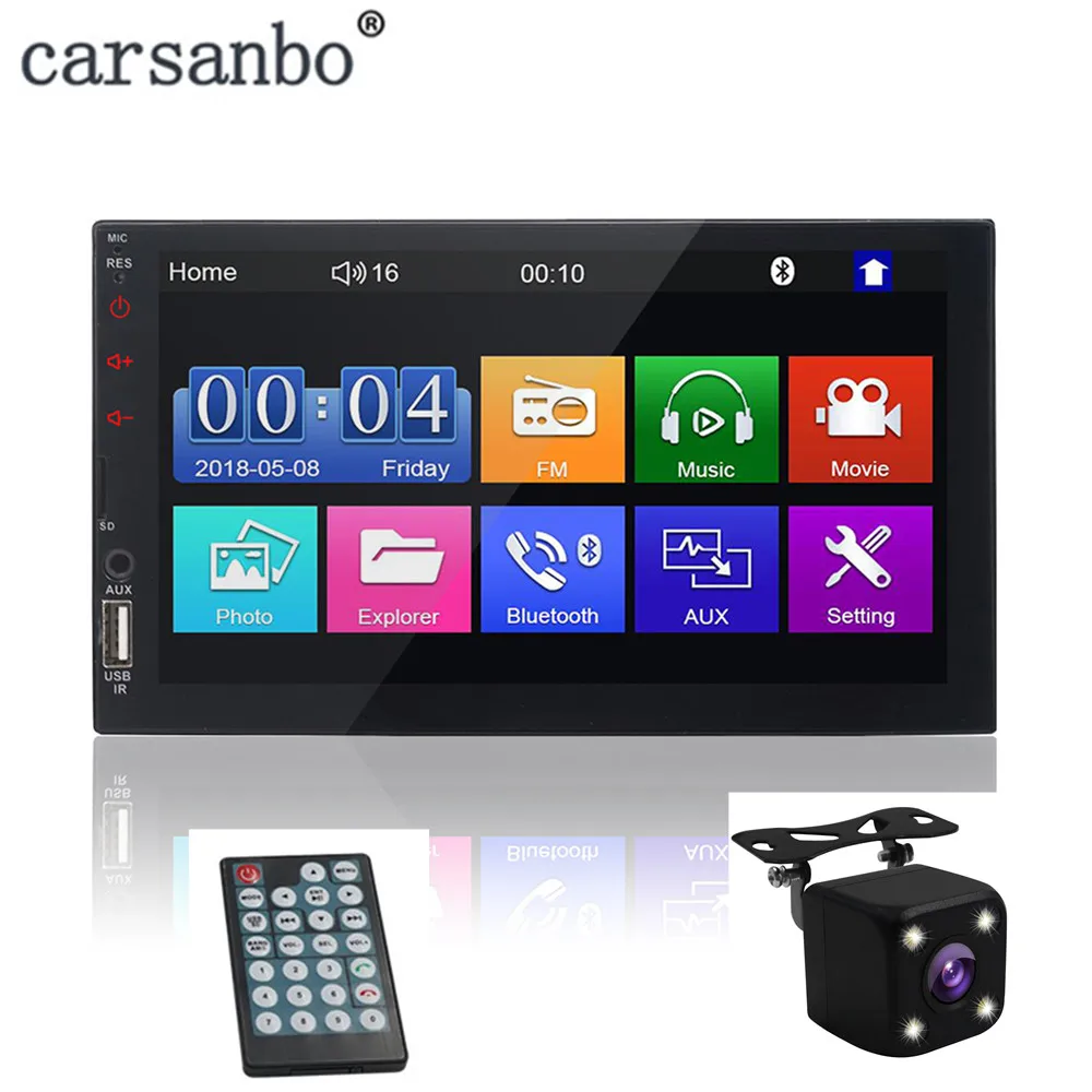

2 DIN car radio Mirror Link (for IOS&Android) capacitive touch screen 7"MP5 Bluetooth USB TF FM Camera Multimedia Player 2din