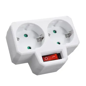 

EU Standard Multiple Plug 250V 16A Double Socket Conversion Socket with Outlet Switch Plug Power Adapter Socket