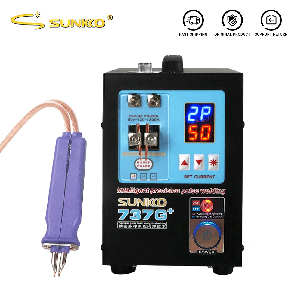 US $247.48 SUNKKO 737G Spot Welder 43KW High Power Automatic Sensing Pulse Spot Welding Machine With Pen For 18650 Battery Pack Welding
